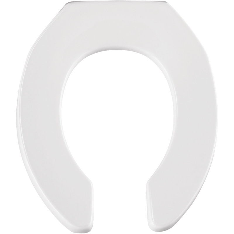 Siège de toilette rond en plastique, Blanc, Charnière autoportante / à carreaux