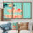 Toile avec cadre flottant brun