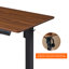 Bureau électrique debout, 24 po x 48 po, siège ajustable en noyer foncé épais de 1 po, base stable, bureau facile à installer avec trois options de hauteur préréglées, pouces, acier, surface lisse