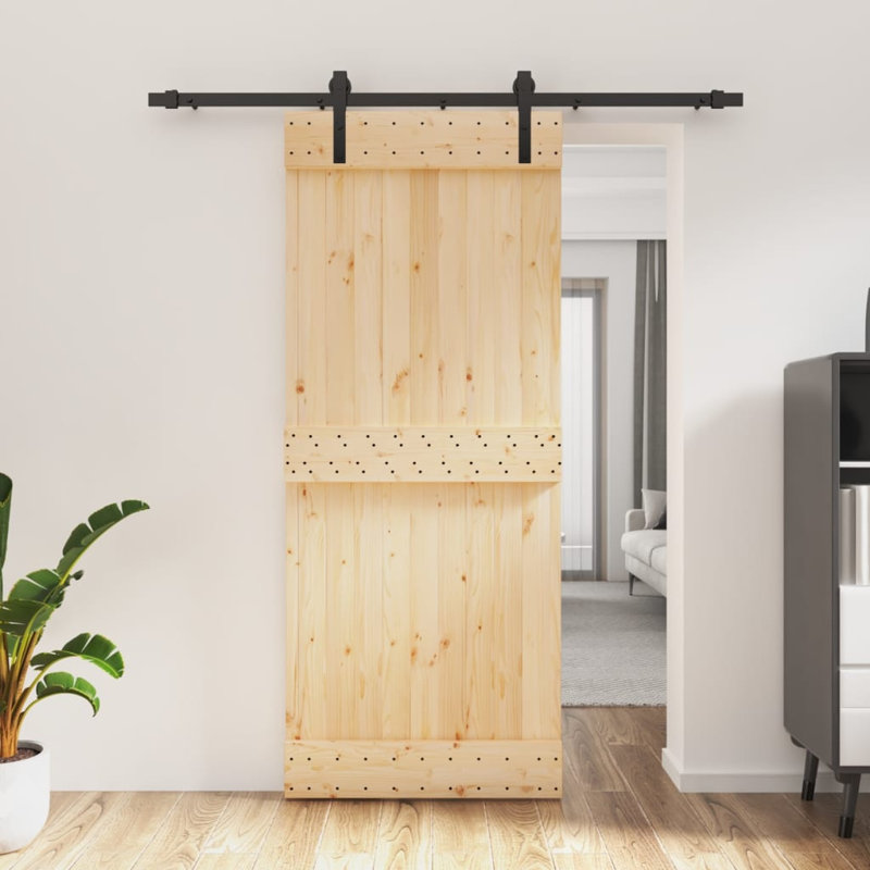 Porte coulissante avec quincaillerie Vidaxl, 33,5 po x 82,7 po