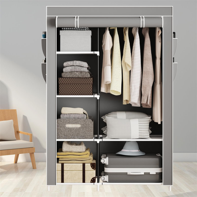 45cm Portable Wardrobe, Grey