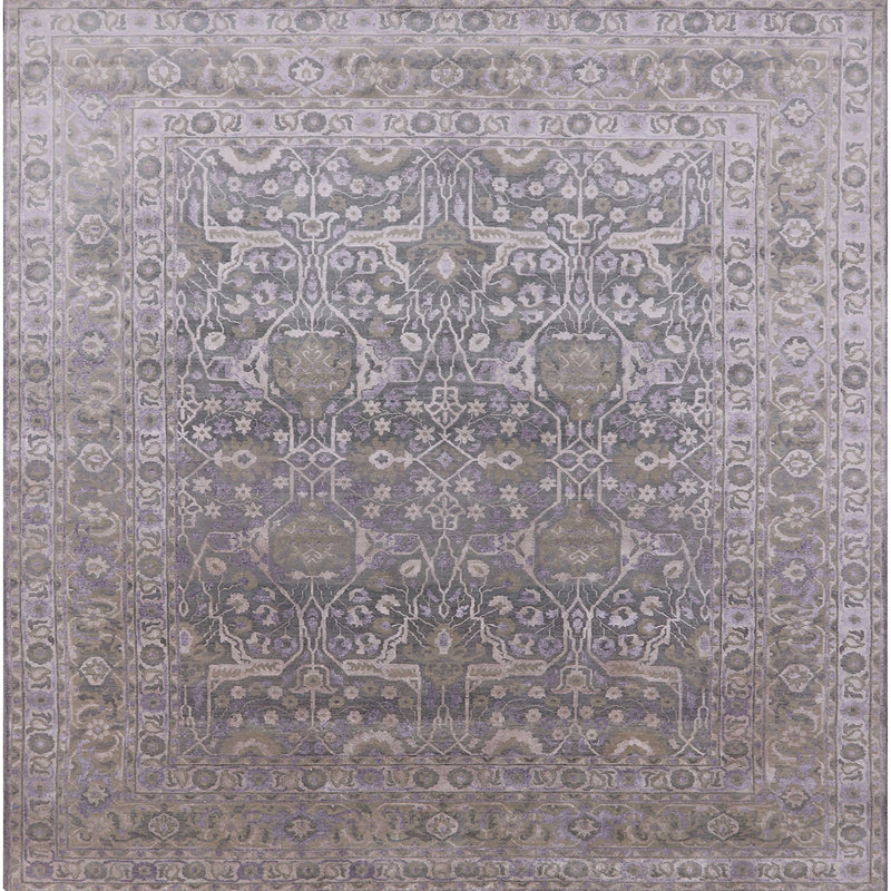Tapis 100% Mid-Century moderne lavable à la machine 2091, Carré 8 pi