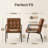 21.3 Wide  Mid-Century Modern Upholstered Leather Accent Chair  Tufted Metal Frame Lounge Armchair with Thick Cushion-767430426