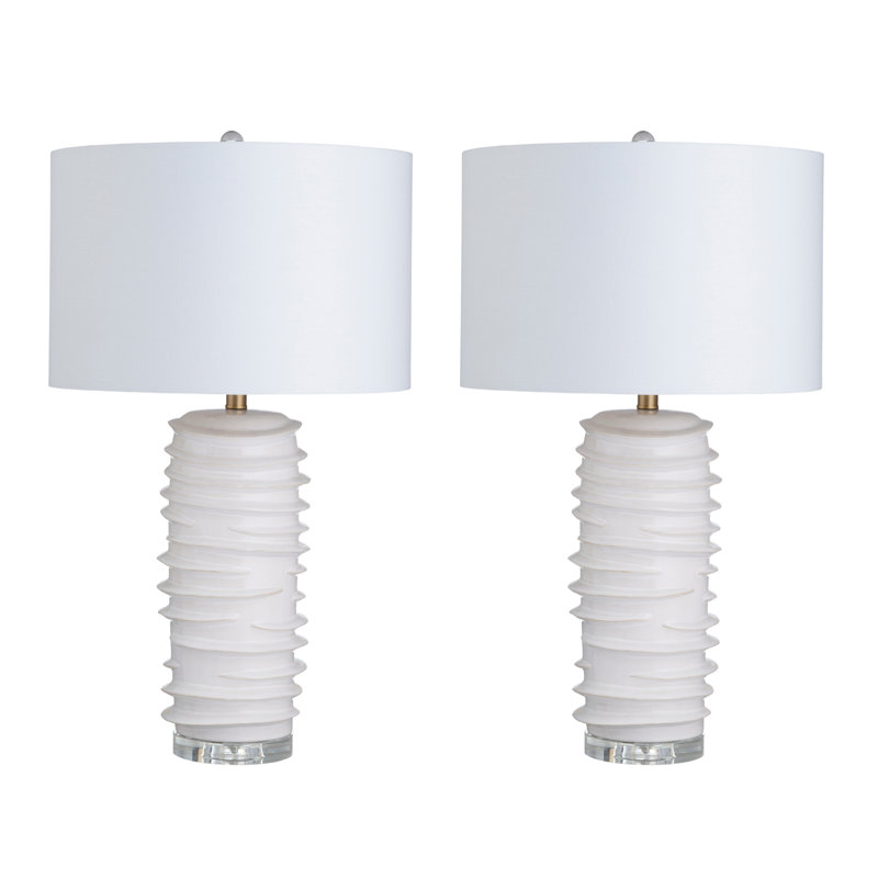 Lampe de table 29,5 "en céramique avec abat-jour blanc