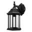 Lanterne murale d'extérieur 11,42 po, appliques murales d'extérieur Dusk to Dawn, appliques murales classiques en aluminium avec verre transparent, base E26 de 100 W maximum, homologué UL, noir