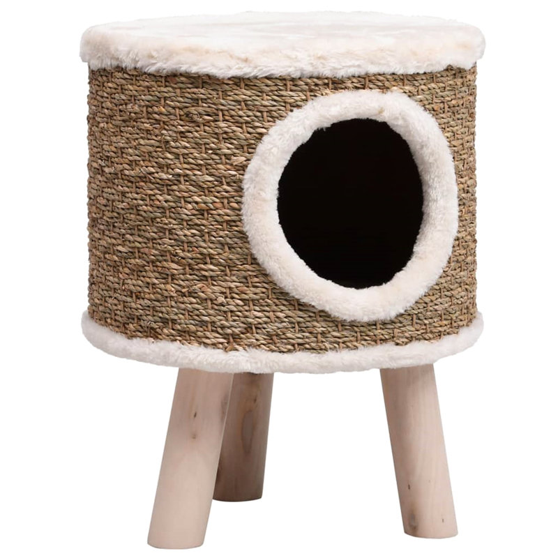Nailsea Cat House with Wooden Legs 41 cm Seagrass