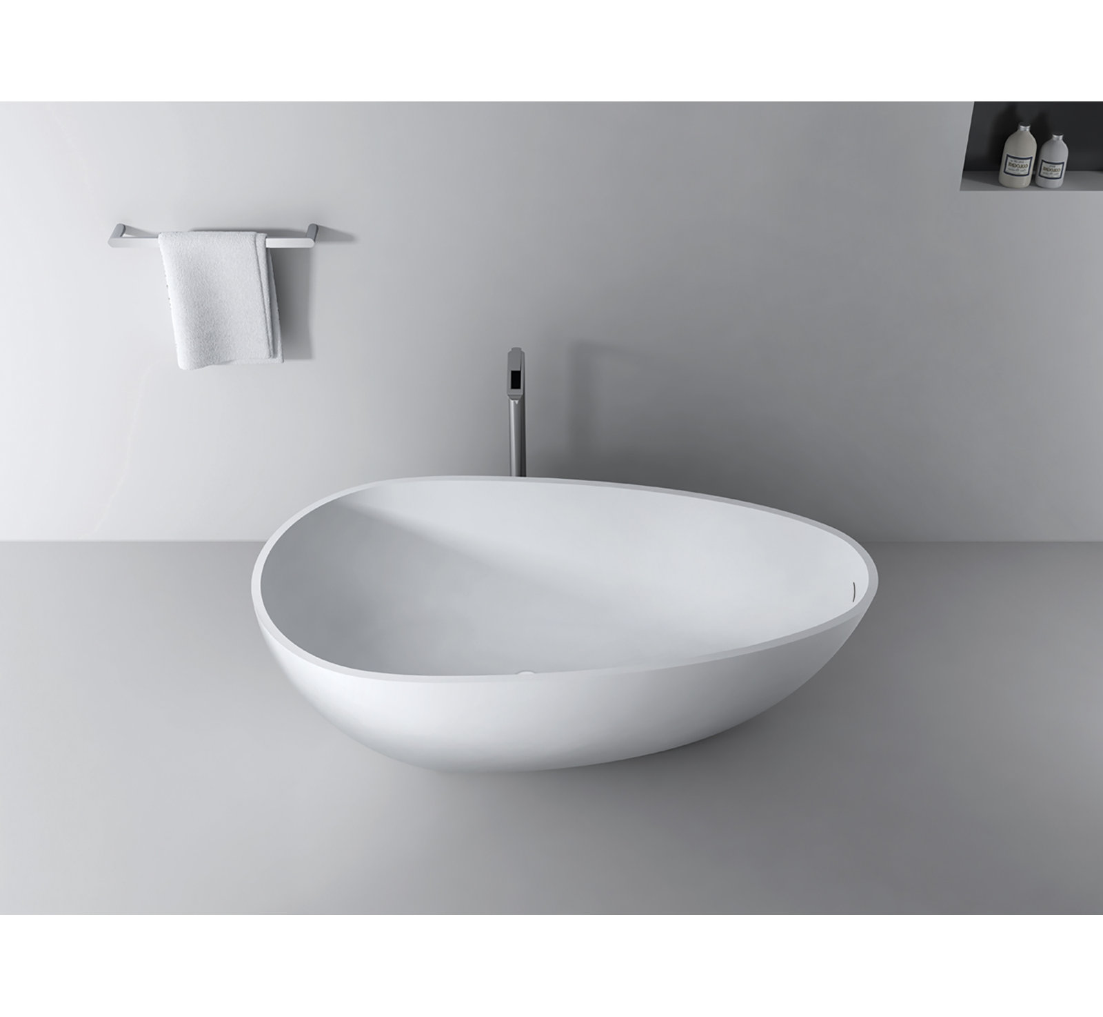 Euthalia 67" Solid Surface Soaking Bathtub, Matte
