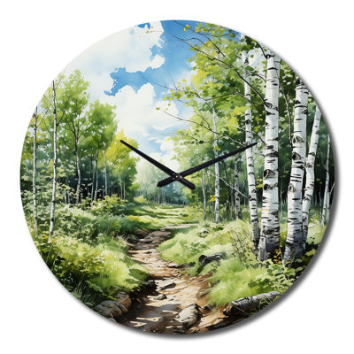 Horloge murale Birch Woods Whispering Winds