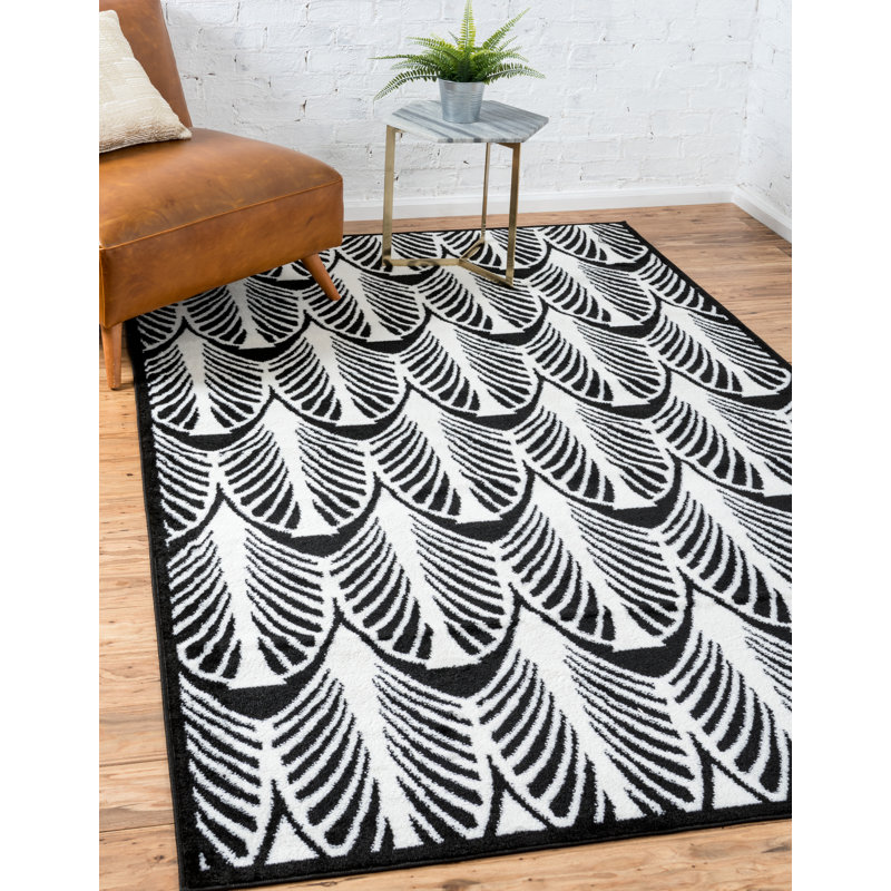 Tapis noir / ivoire Alhareth, Rectangle 9 pi x 12 pi