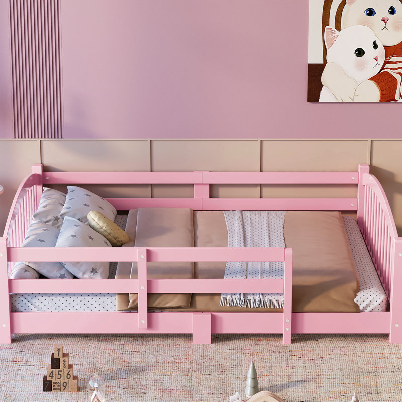 Bed, Floor Full Solid Wood Bed