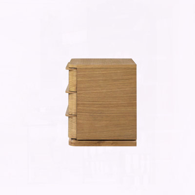 Oak Nightstand with Center Metal Drawer Glider