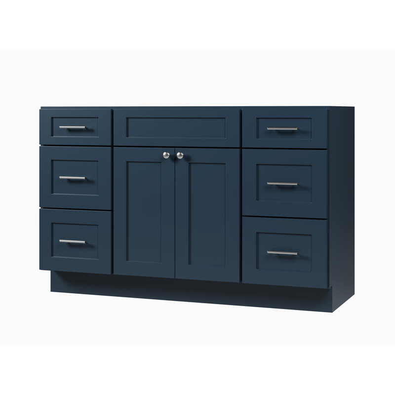 Meuble-lavabo simple 54 po avec base de tiroir Disar, Bleu