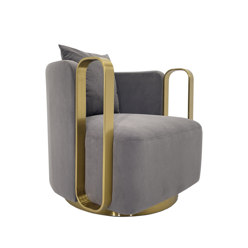 Chaise d'appoint avec coussin en tissu, Gris