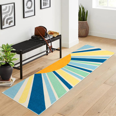 Mignon tapis lavable à la machine Sunburst