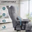 Chaise de bureau inclinable en velours côtelé avec repose-pieds et soutien lombaire