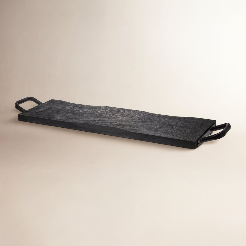 Long plateau de service Alina Ridgewood, H 2 po x l 26 po x P 7 po, Noir