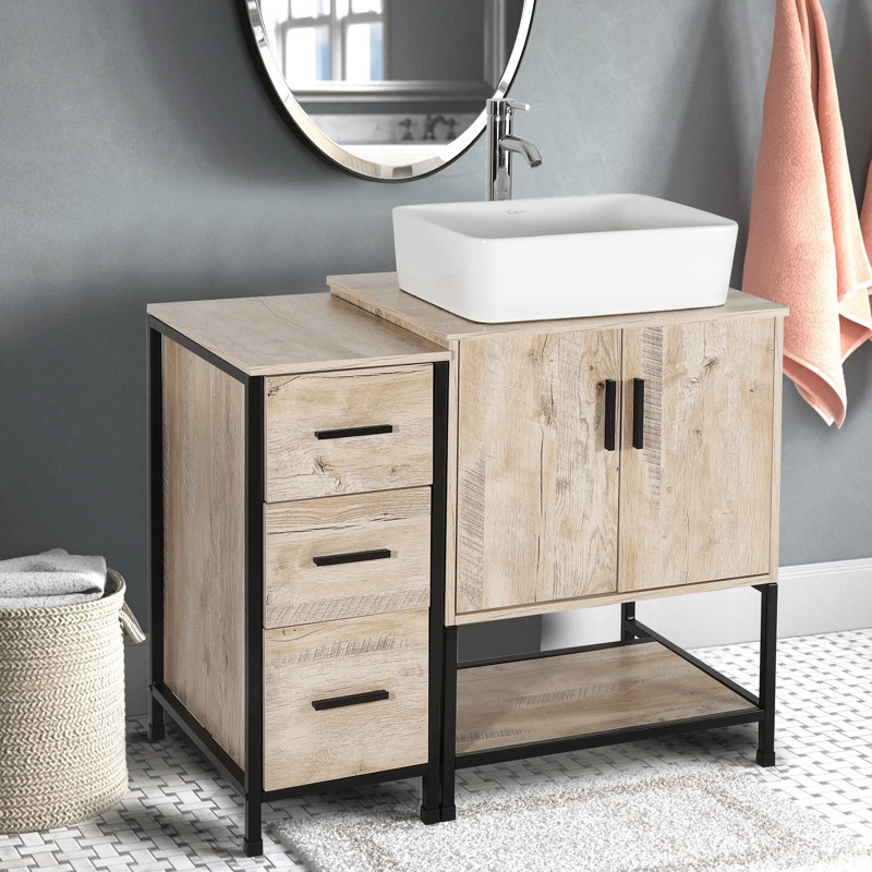 Ensemble de meuble-lavabo simple 36 po Conrado, Chêne, Chêne