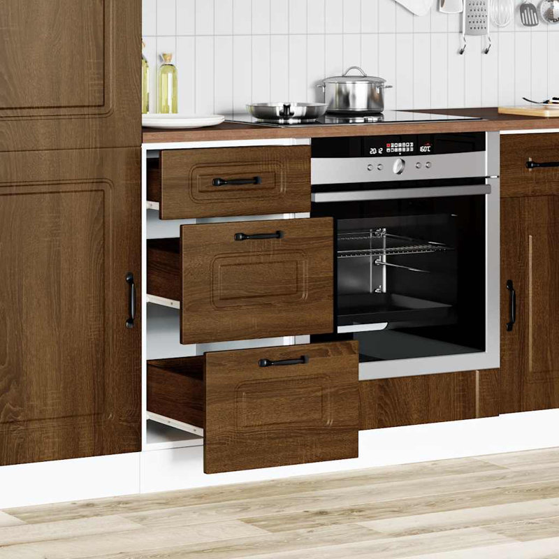 Kitchen Base Cabinet Kalmar Engineered Wood, Brown Oak