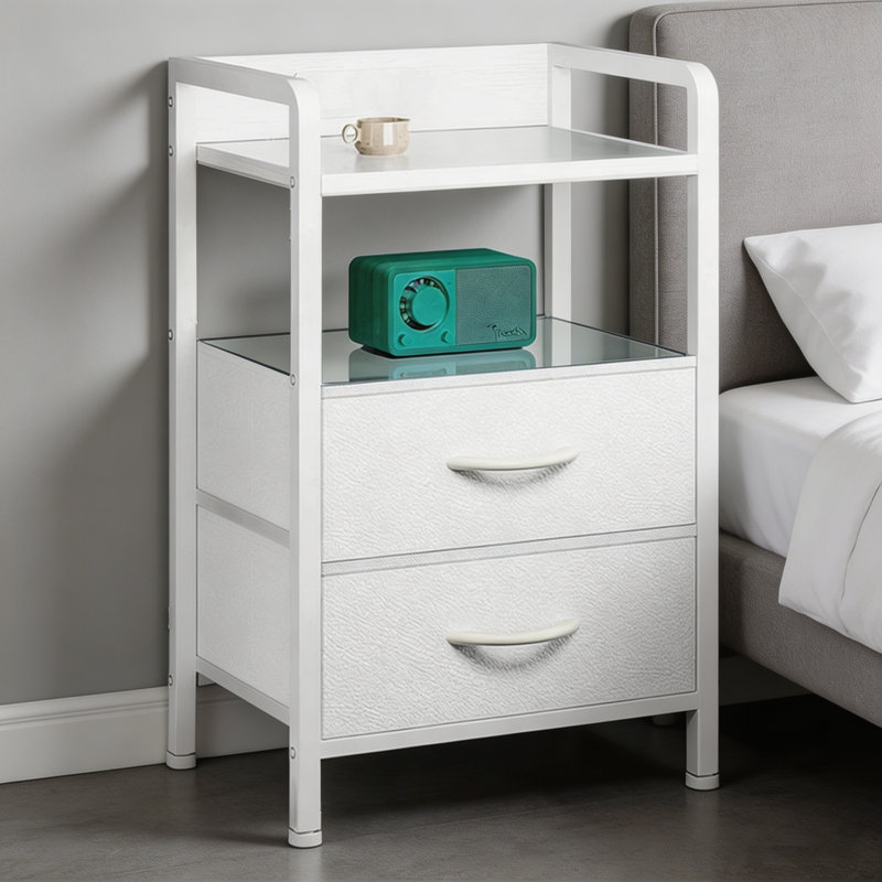 39.6 cm W Bedside Table, White