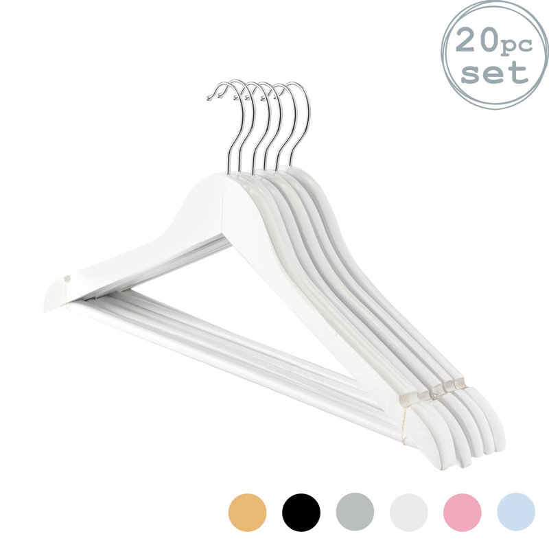Harbour Housewares - Wooden Coat Hangers, White