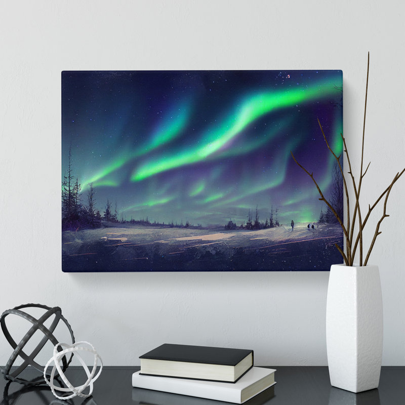 XXX-H1022-WF-941X Astonishing Northern Lights - Wrapped Canvas Print, 35cm H x 50cm W x 3cm D