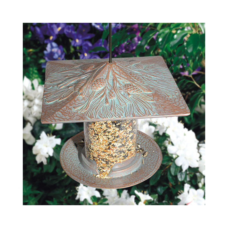 Pinecone Tube Bird Feeder, Copper Verdi