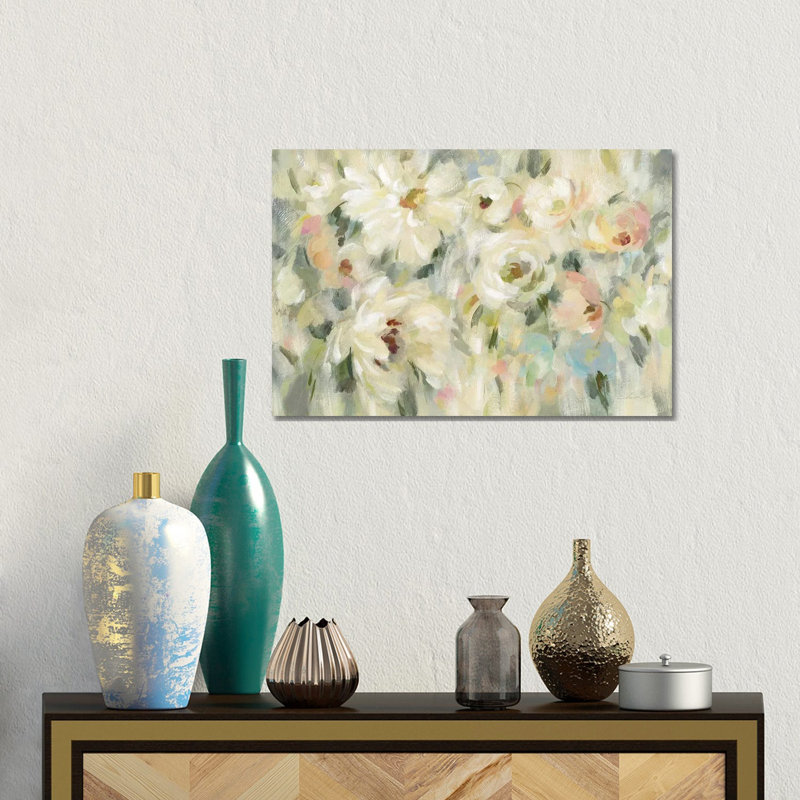 Expressive Pale Floral by Silvia Vassileva - Gallery-Wrapped Canvas Giclée on Canvas, Wrapped Canvas