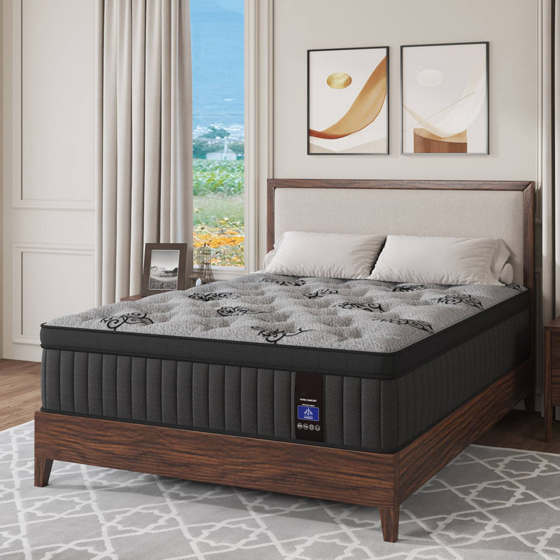 14'' Hybrid Mattress, Medium-Firm Support, Pocket Spring & Memory Foam, Mattress in a Box, Motion Isolation, Breathable & Fiberglass-Free