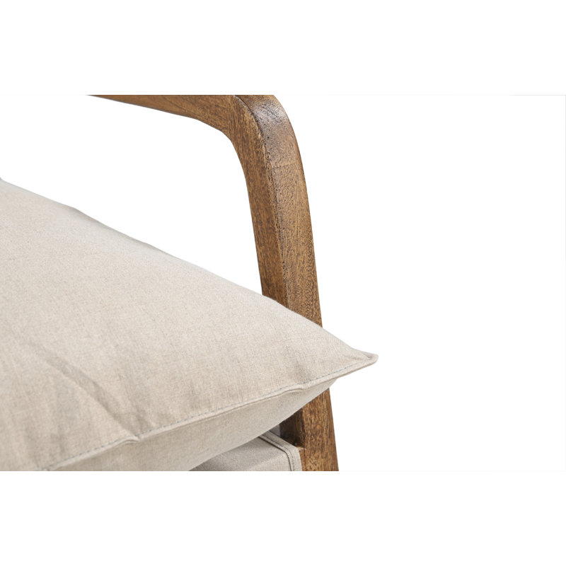 Chaise d'appoint rembourrée en bois massif Hollingsworth