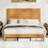 Dezera Solid Wood Platform Bed With 48.6'' Headboard-698257388-698257391