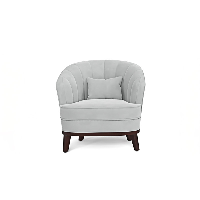Fauteuil d'appoint Barrel Chair, Gris clair