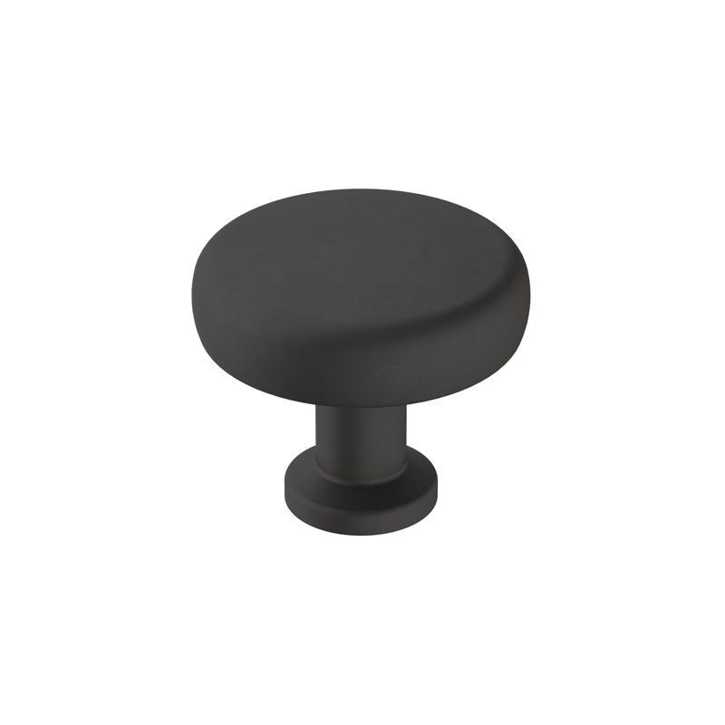 Bouton d'armoire noir mat Factor 1-1 / 4 pouces (32mm), Noir mat