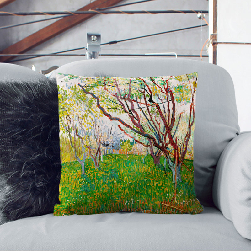 The Flowering Orchard Scatter Cushion, 40cm H x 40cm W x 15cm D, Black