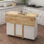 Îlot de cuisine polyvalent avec support à épices, porte-serviettes et plateau de table en bois massif extensible pour un espace de travail et de rangement amélioré-1472957327