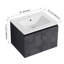 Meuble-lavabo mural 24 po avec lavabo en céramique et porte d'armoire à fermeture en douceur, ensemble KD