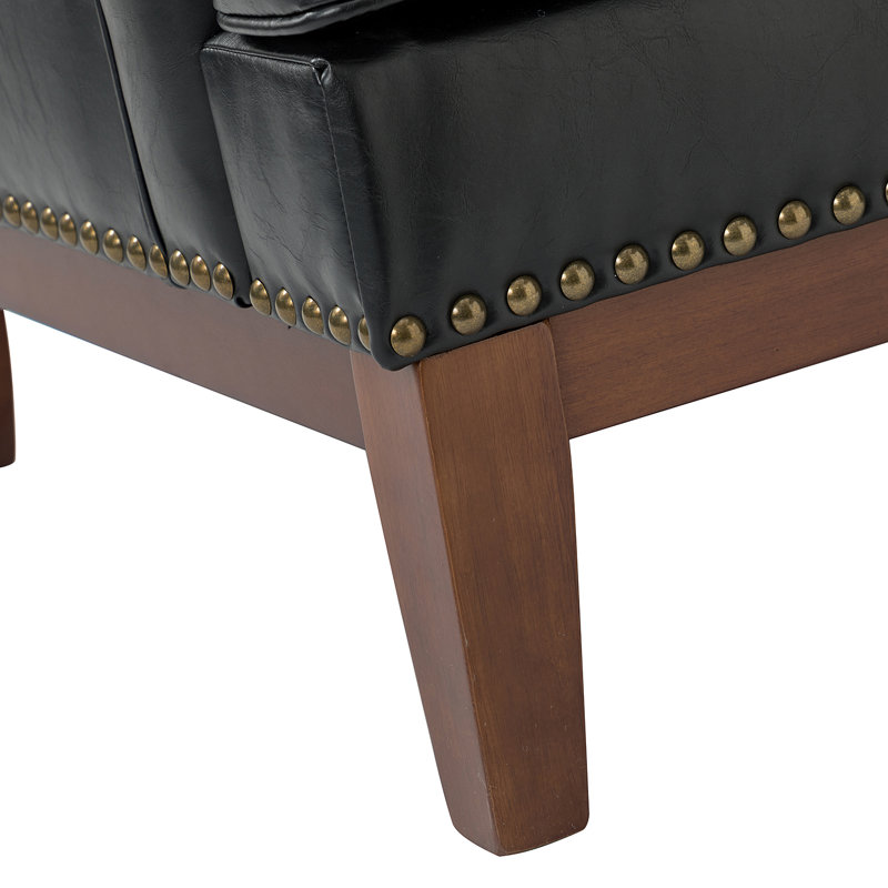 Fauteuil Annese, Similicuir noir