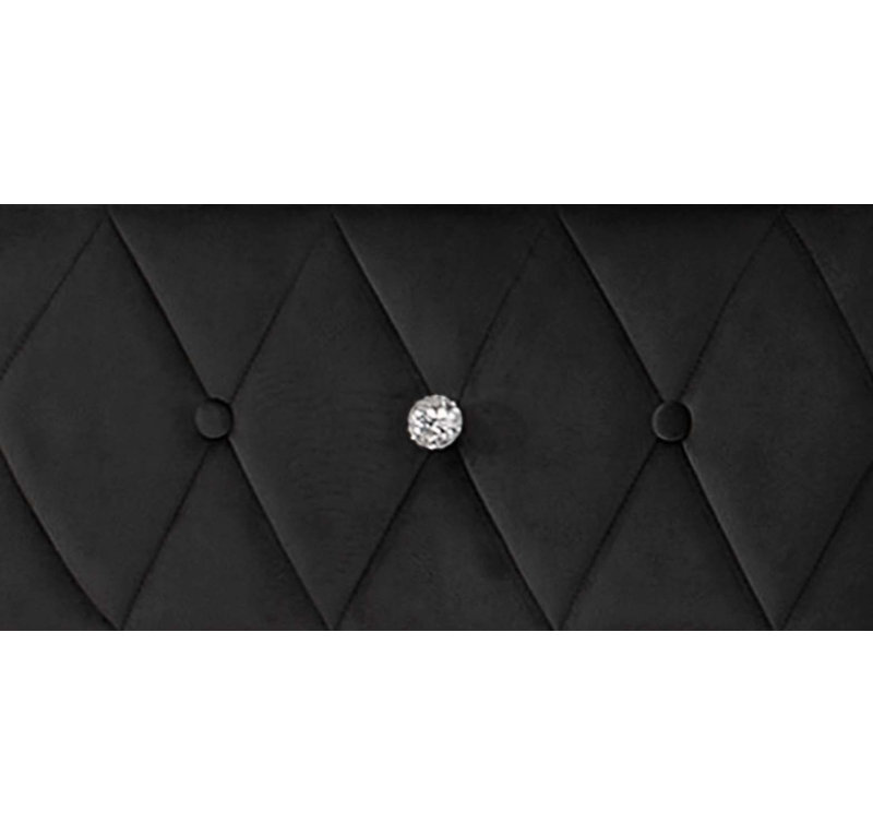 1pièce table de chevet en faux marbre à 2 tiroirs avec boutons de finition capitonnés, Noir
