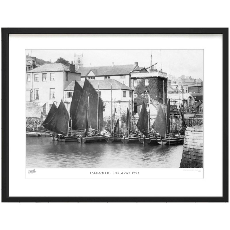 Falmouth, The Quay 1908 - Single Picture Frame Print, 40cm H x 50cm W x 2.3cm D