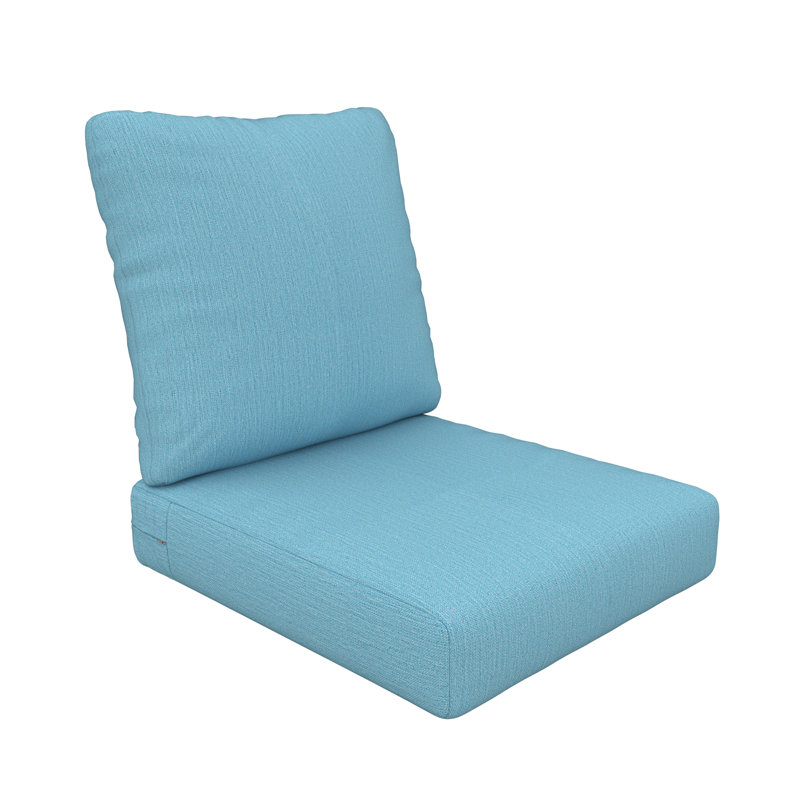Amala Sunbrella® Outdoor Deep Seating Lounge Chair Seat/Back Cushion, Cast Horizon Sunbrella® Plainweave