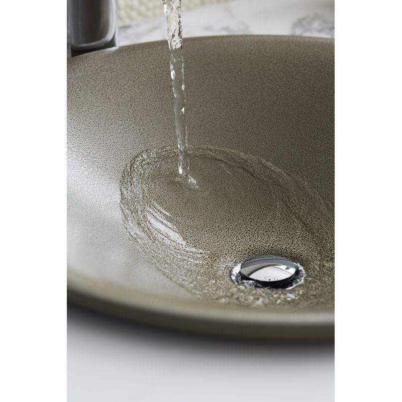 KOHLER Shagreen Carillon, ARTIST EDITIONS Round Vessel Bathroom Sink, Ebony Pearl