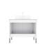Meuble-lavabo autoportant de 30 po avec lavabo, lavabo en céramique brillante de haute qualité, comptoir en pierre artificielle, 2 portes, système de fermeture en douceur, style romantique français, conception moderne pour porte rectangulaire