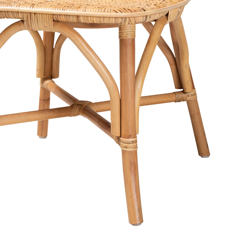 Chaise d'appoint en rotin brun naturel Pineapple