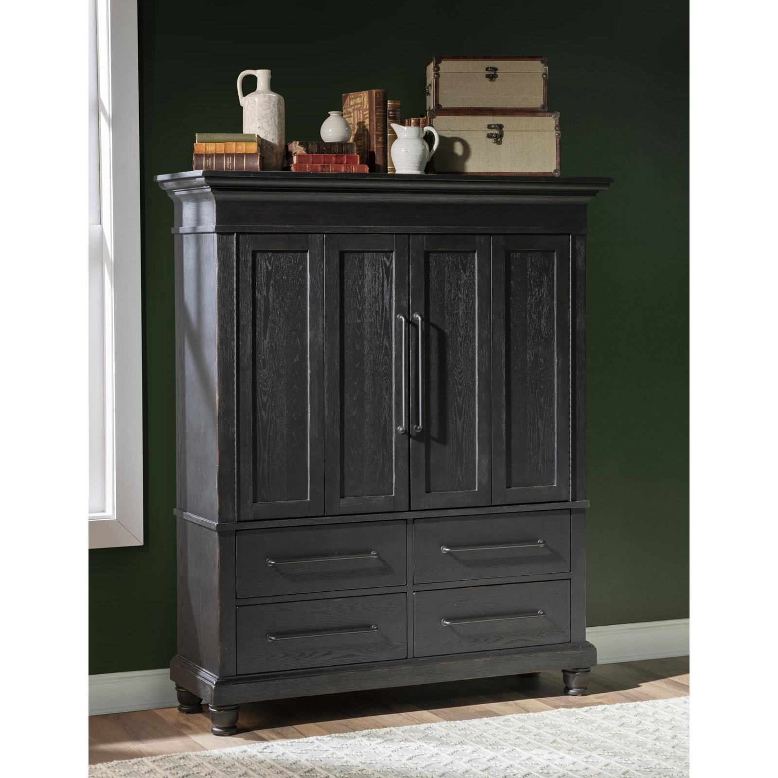 Country Living 2-Door Armoire, Black