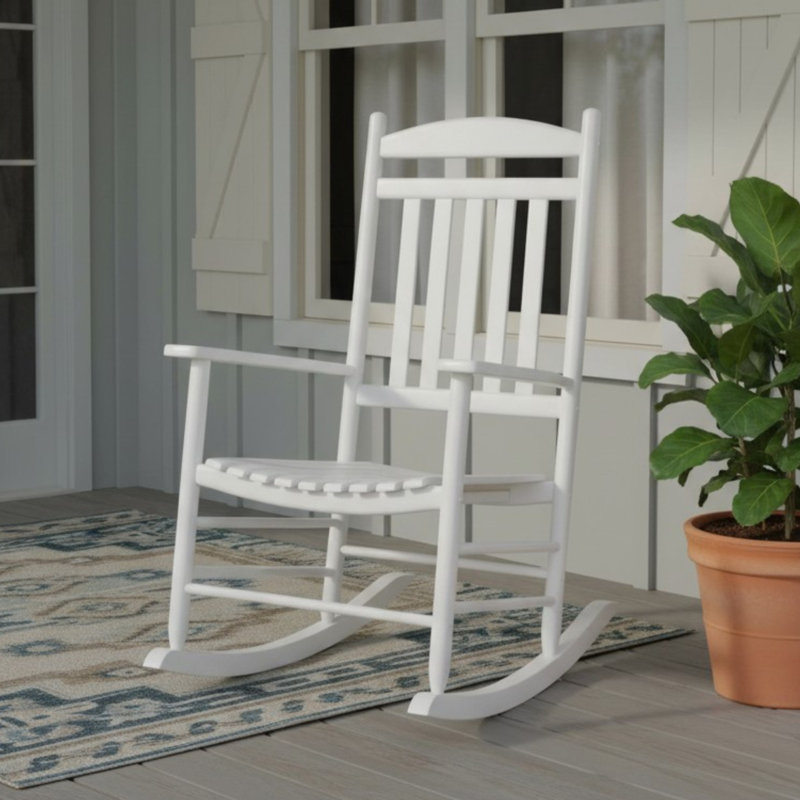 Chaise en bois massif Aleyssa, Blanc
