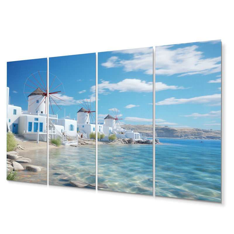 Grèce, sérénité à Mykonos - Grèce, ensemble d'art mural en métal