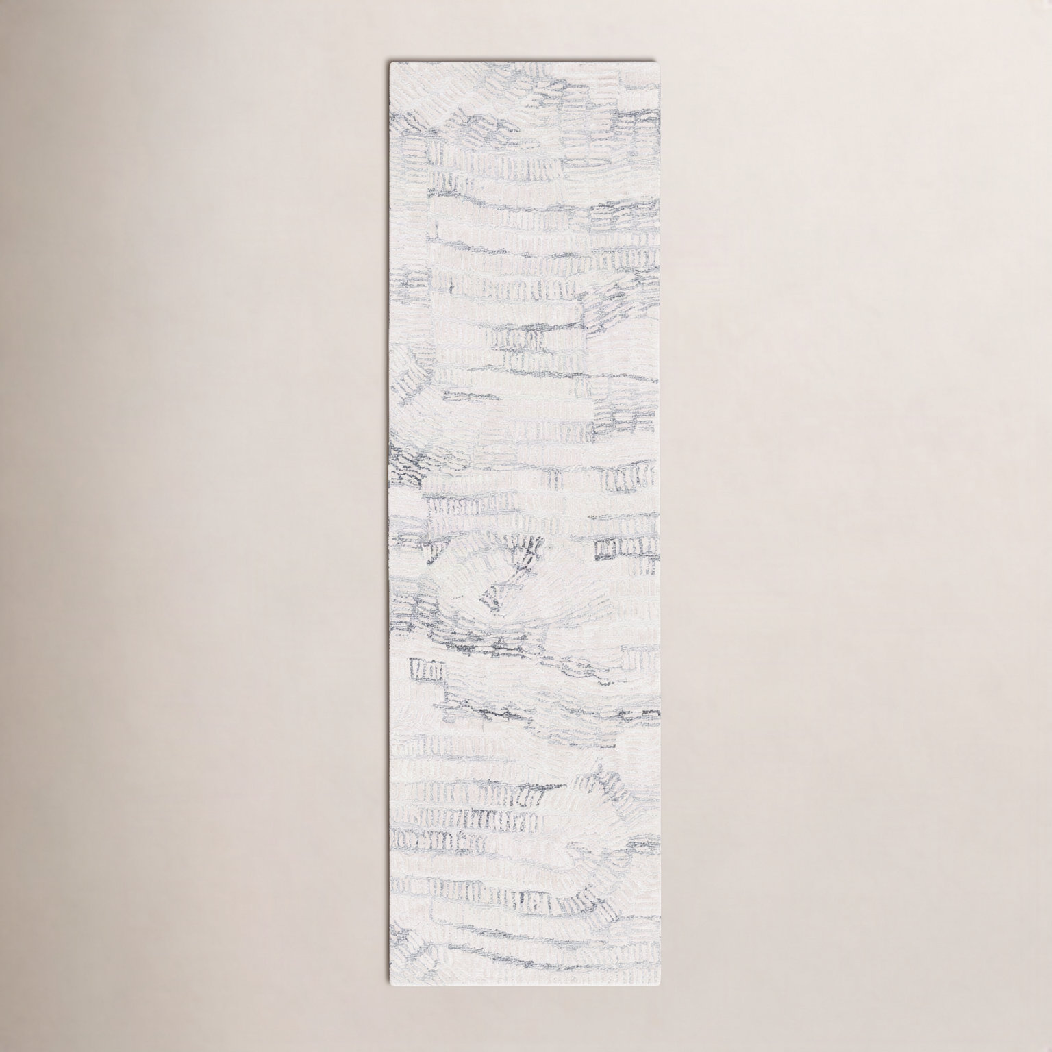Audrina Gray Ivory Hand-Tufted Abstract Rug, Runner 2'3" x 8'
