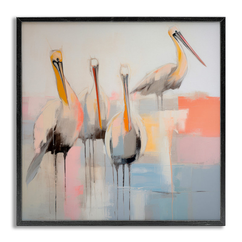 Abstrait pélicans, art giclée par Irena Orlov, Estampe numérique Farmhouse, H 12 po x l 12 po