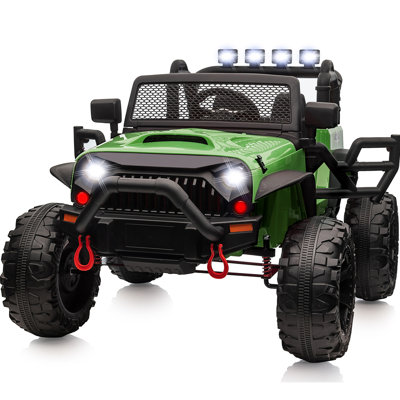 24V 9Ah Ride on Toy for Big Kids, 4WD 2-Seater Kids Electric Car Truck w/ Remote, 4x200W Motor