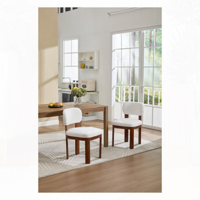 Wooden Dining Chairs,Fabric Upholstered Dining Room Chair Kitchen Chairs