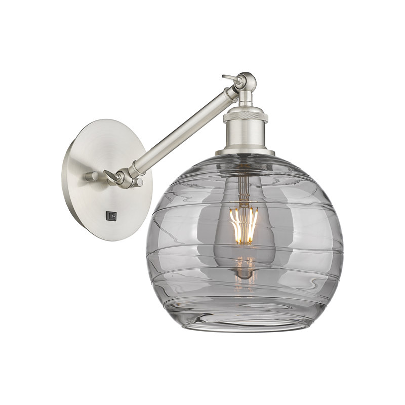Allare Steel Armed Sconce, Brushed Satin Nickel